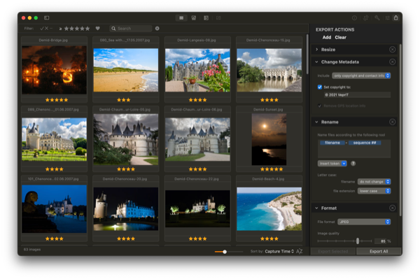 Photo Sense screenshot - Advanced Export