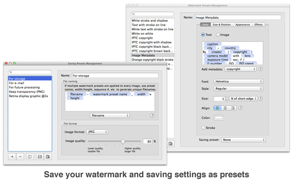 save watermarks in visual watermark